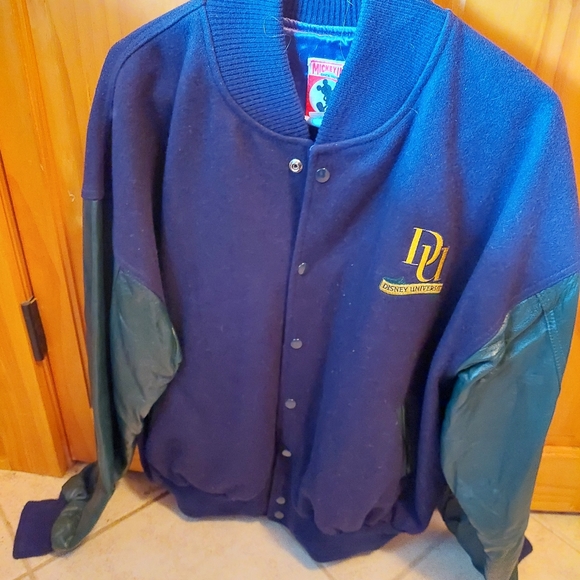 Disney University DU XL Bomber Jacket USA Rare VTG "E Pluribus Mousum" - Picture 3 of 6